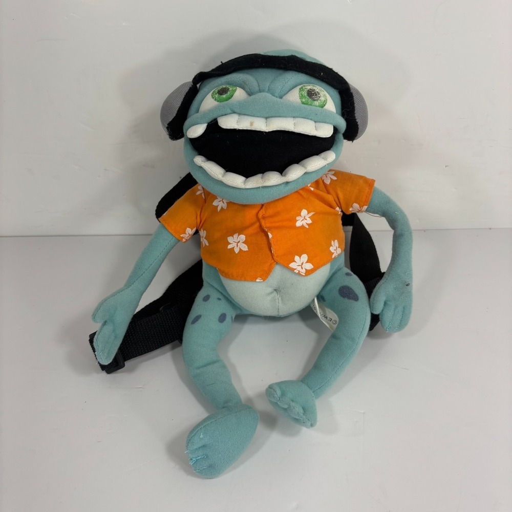 Crazy Frog Plush Backpack Kids Small Blue Orange Annoying Thing Sound Tested